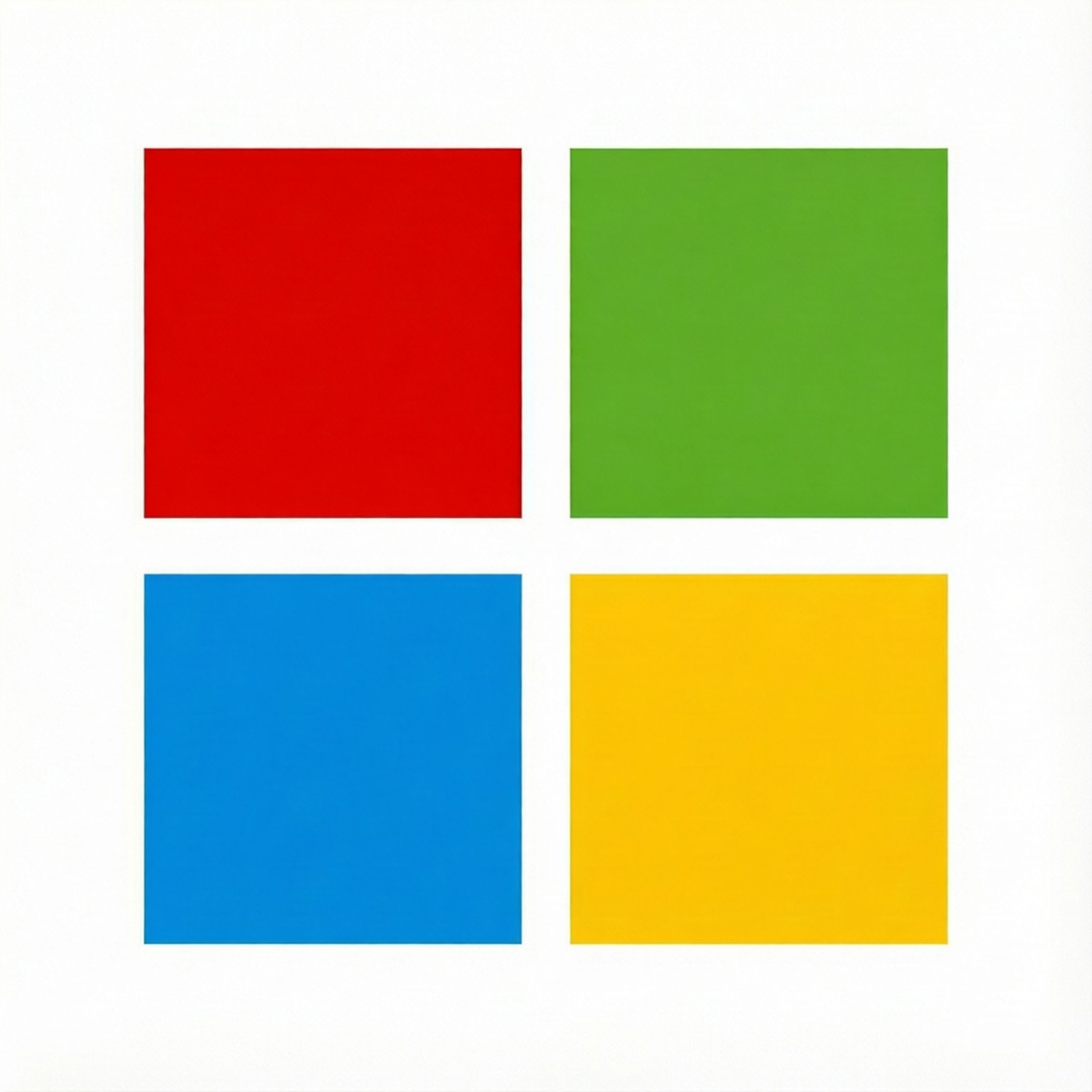 Flat Windows Logo 壁紙 — 四個大膽的彩色正方形紅色綠色藍色黃色排列在白色背景上的兩行兩列網格中。