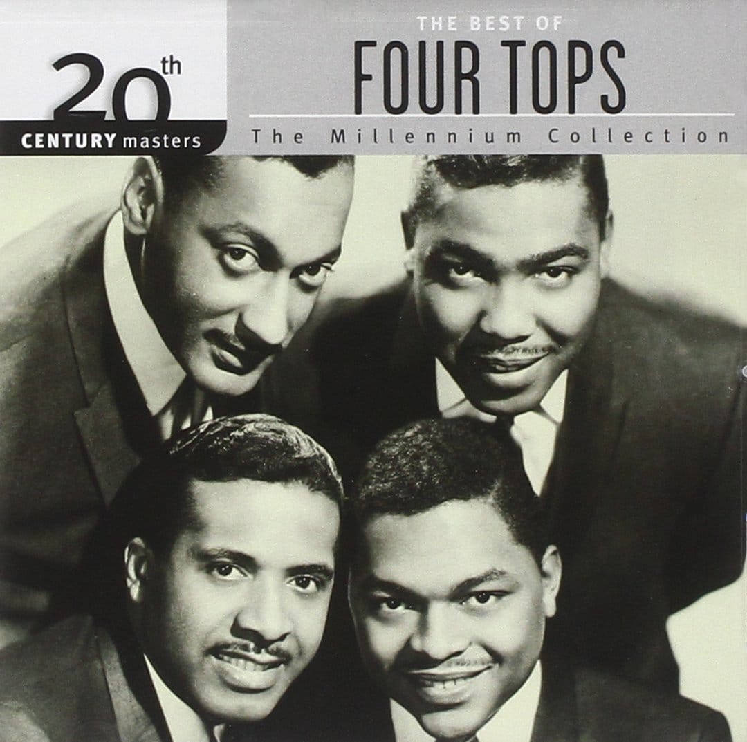 Album Cover 桌布 壁紙 — Four Tops 在經典黑白工作室肖像中自信微笑，為他們的 20th Century Masters 專輯封面。