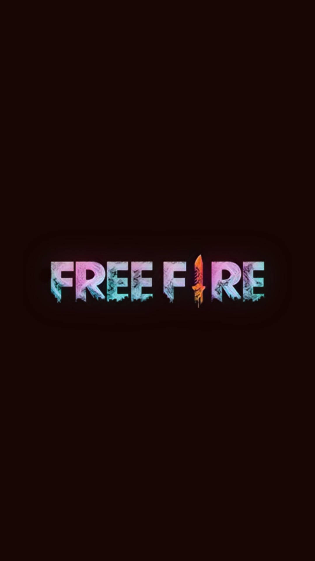 free fire 2021 桌布 壁紙 — Free Fire 標誌在深色背景上發出鮮豔的霓虹色彩。
