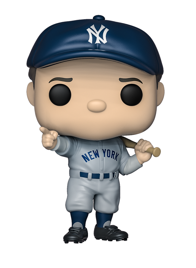 身穿洋基球衣的Funko Pop棒球選手手持球棒並指向前方。 — MLB 壁紙