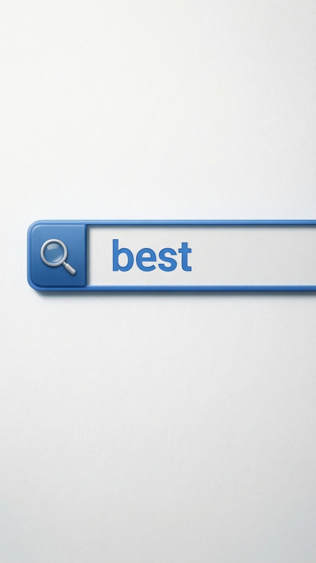 Google Best 桌布 壁紙 — 一個簡約的藍色搜尋欄，輸入了「best」這個字，襯托在乾淨的白色背景上。