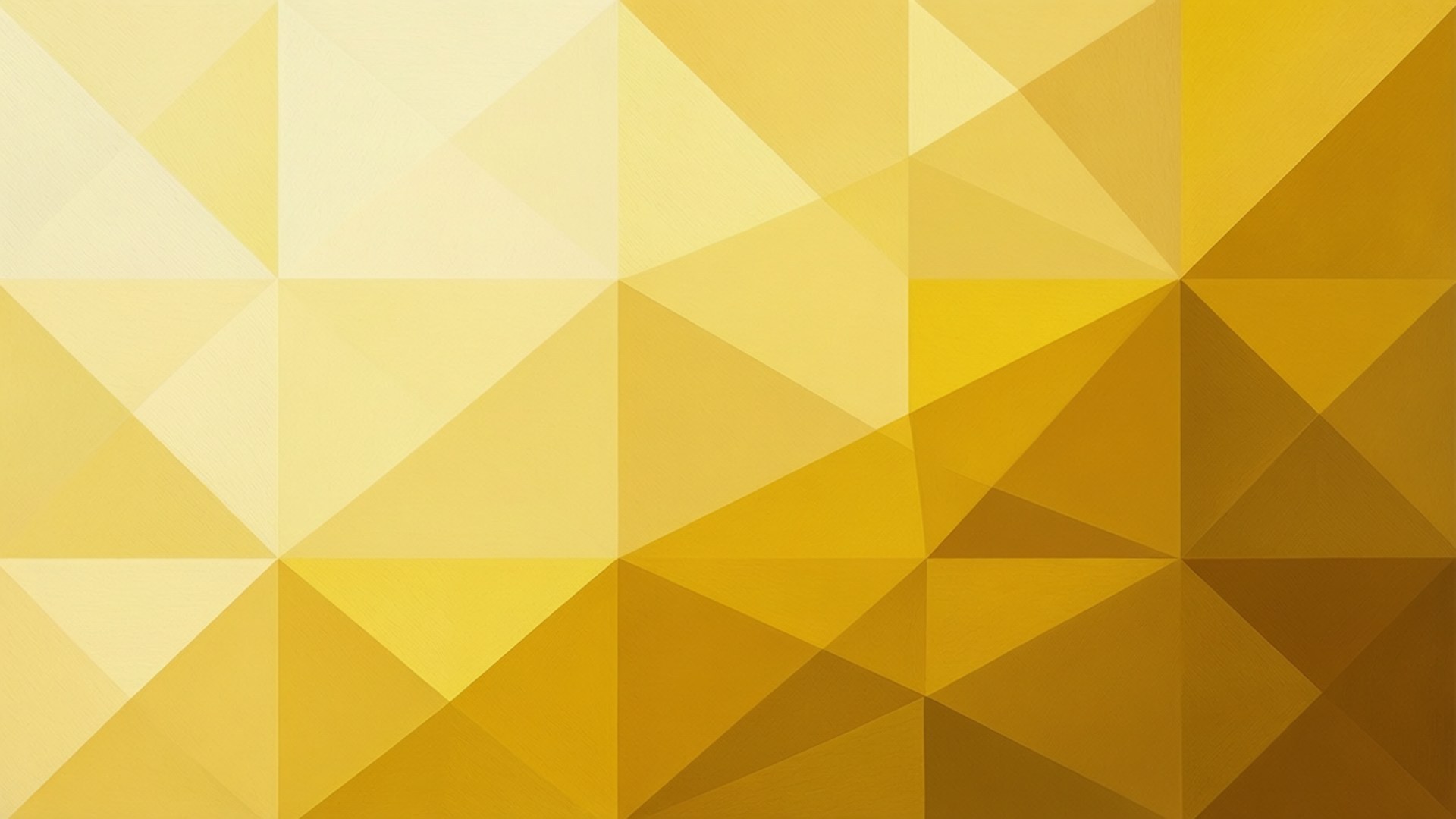 Yellow Geometric Abstract 壁紙 — 由不同深淺黃色和金色三角形交織而成的幾何壁紙。