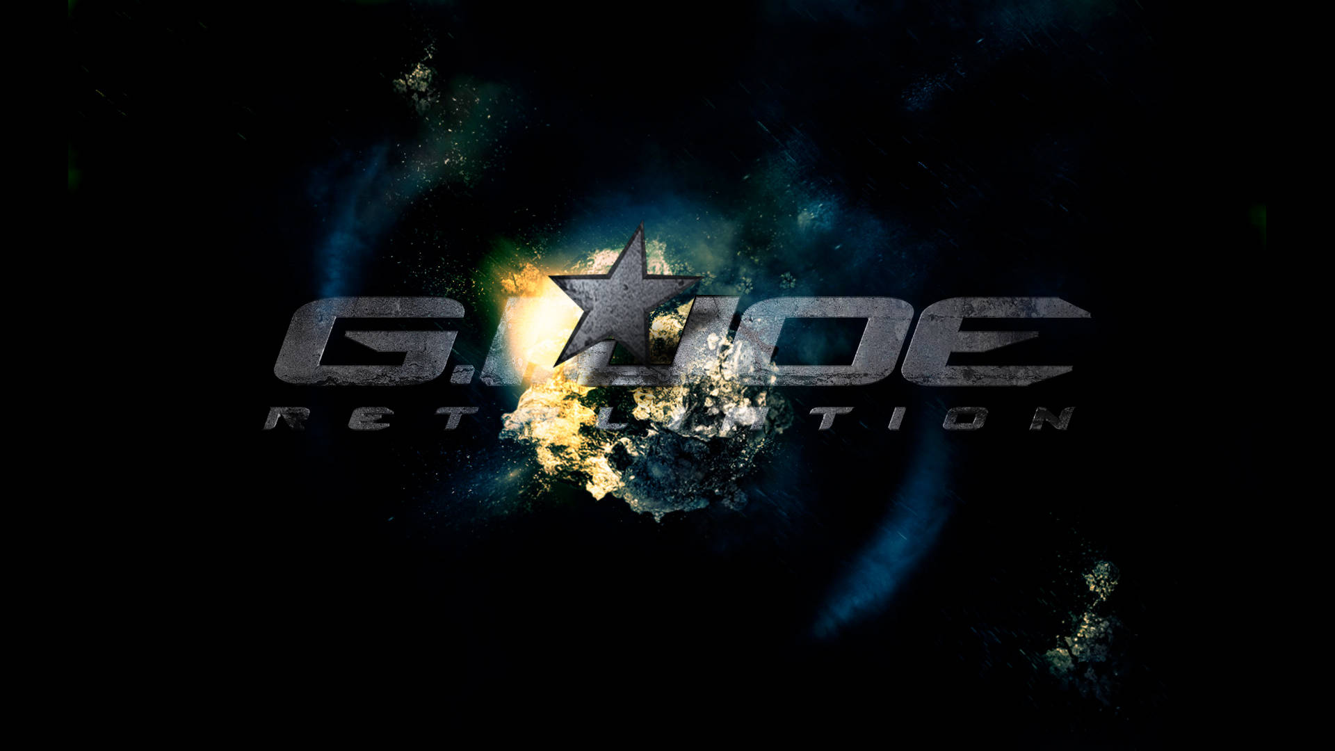 Gi Joe 桌布 壁紙 — G.I. JOE Retaliation 標誌從宇宙爆炸中出現，帶有熾熱的恆星和星雲，背景是黑暗的太空。