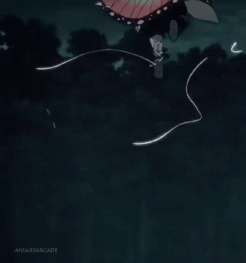 「胡蝶しのぶの戦闘シーン - アニメーションGIFで捉えた優雅な瞬間」 壁紙