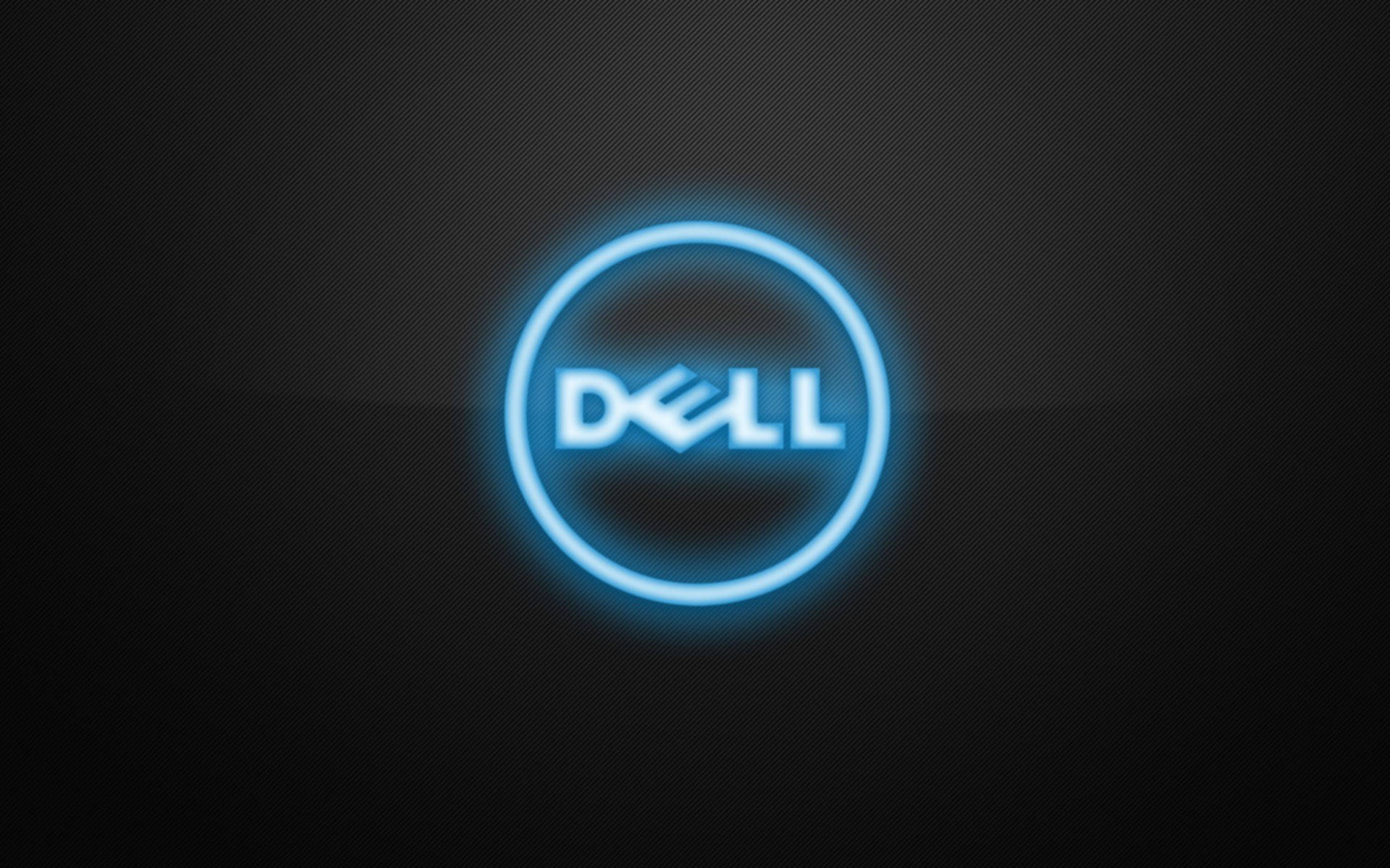 深色紋理背景上的發光藍色Dell標誌 — Dell 壁紙