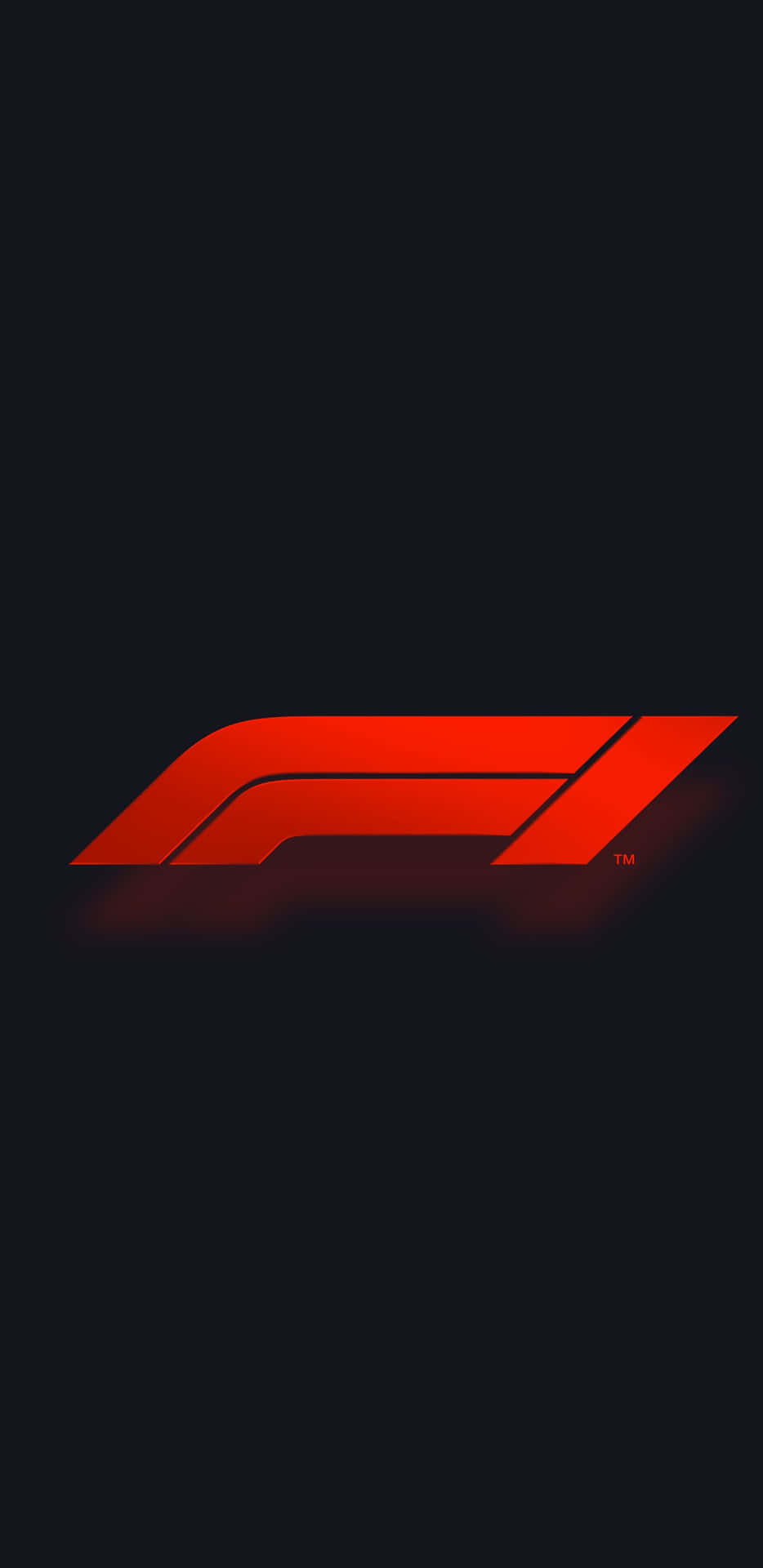 黑色背景上帶柔和光暈的紅色一級方程式標誌 — F1 iPhone 壁紙 壁紙