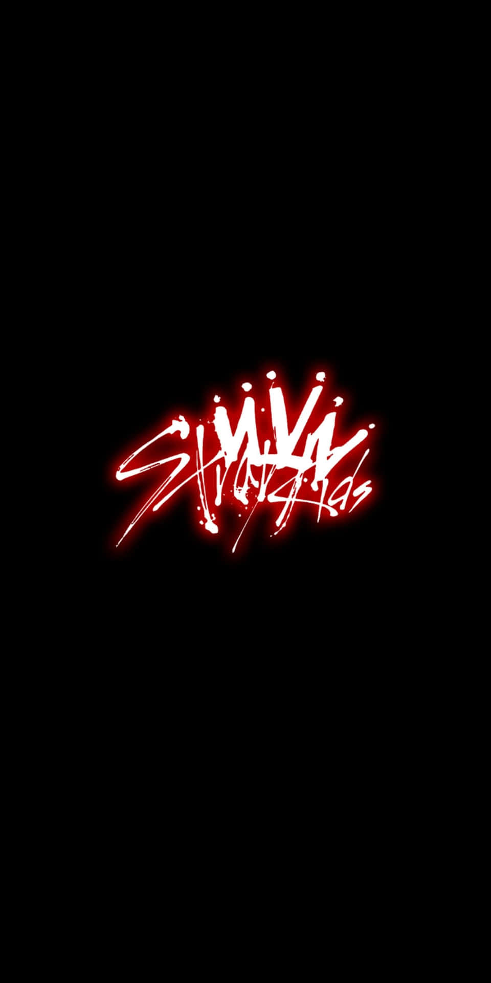  壁紙 — Stray Kids 的發光紅色塗鴉風格標誌在純黑色背景上格外突出。