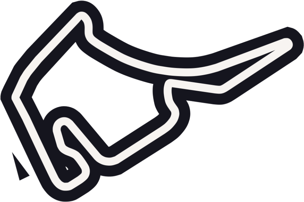 黑色背景上發光的霓虹賽道輪廓 — F1 壁紙