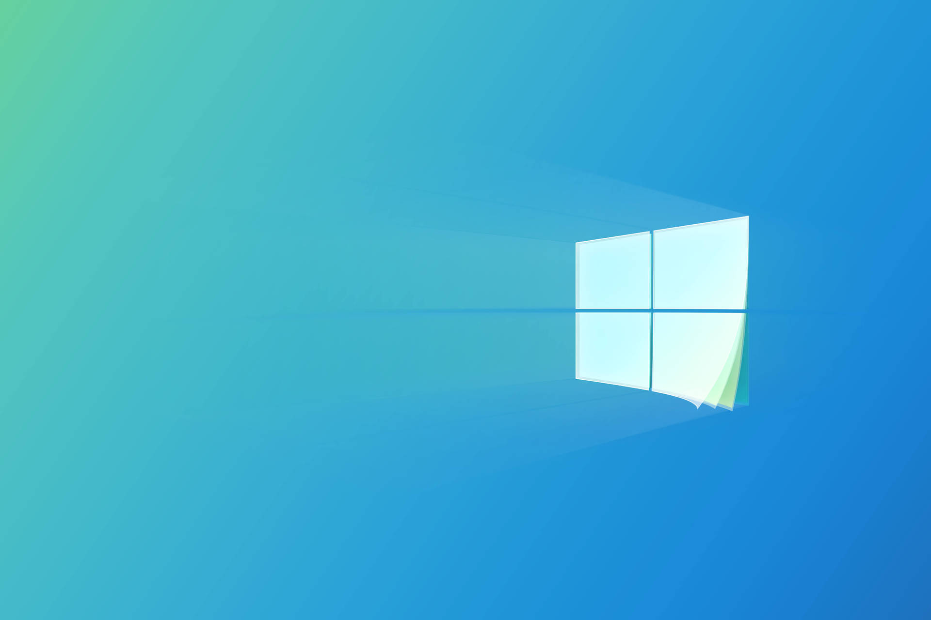 Windows標誌漂浮在藍色青綠色漸變背景上 — Windows 11 壁紙