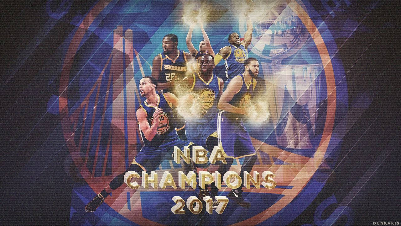 金州勇士NBA冠軍2017年以發光效果慶祝。 — 金州勇士 壁紙