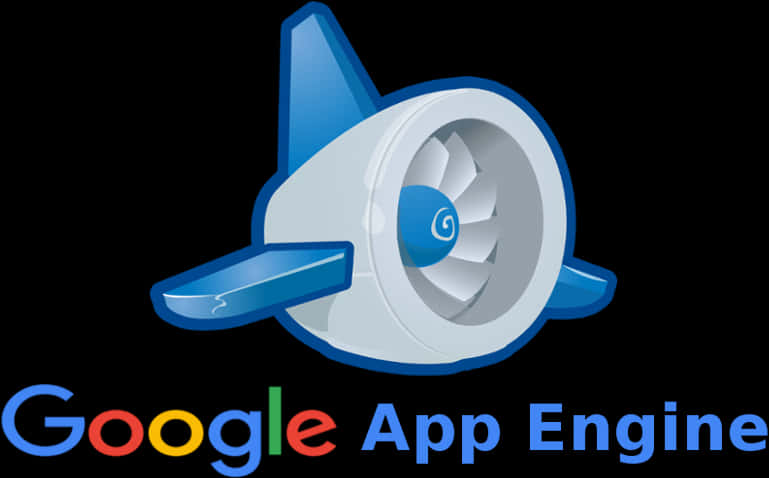 Google App Engine 標誌，採用藍白噴射引擎設計。 — Google 壁紙