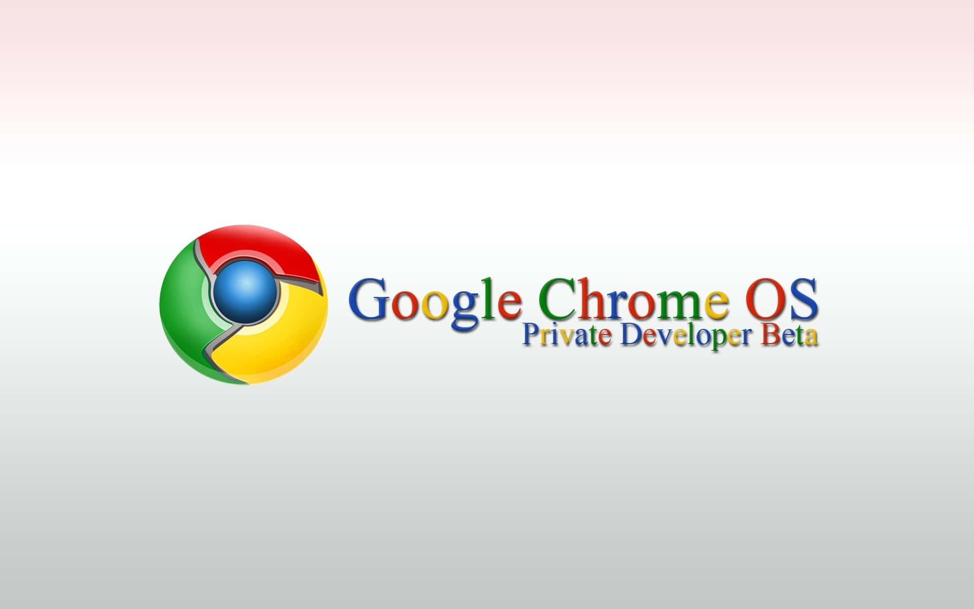 漸變背景上的 Google Chrome OS Private Developer Beta 標誌 — Chromebook 壁紙