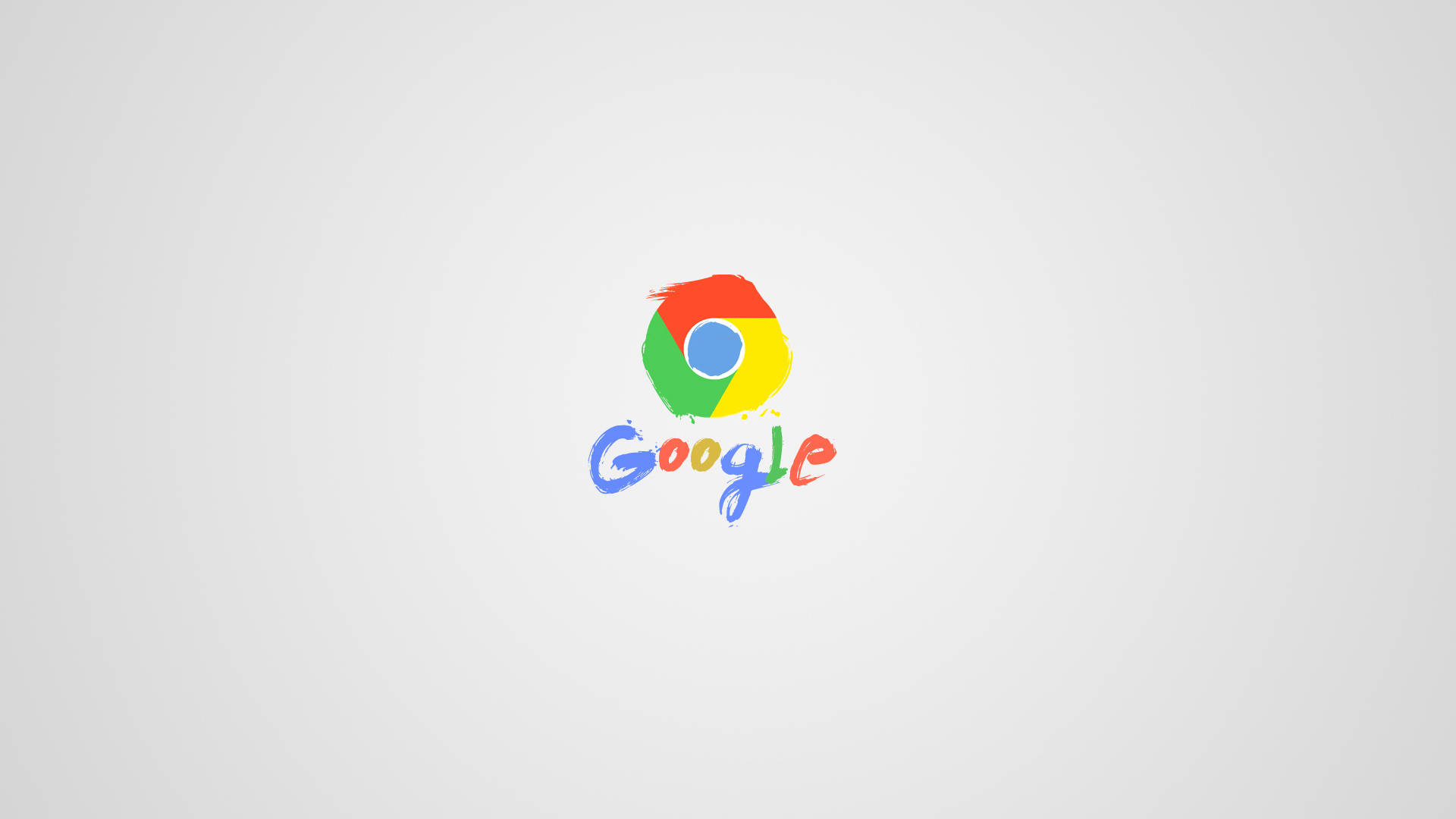 藝術 桌布 壁紙 — Google Chrome 標誌以彩色筆觸呈現，居中於柔和的漸變背景上。