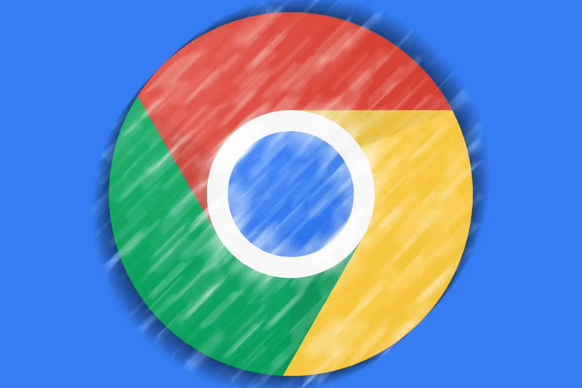 Google Chrome 標誌上落下的雨滴 壁紙