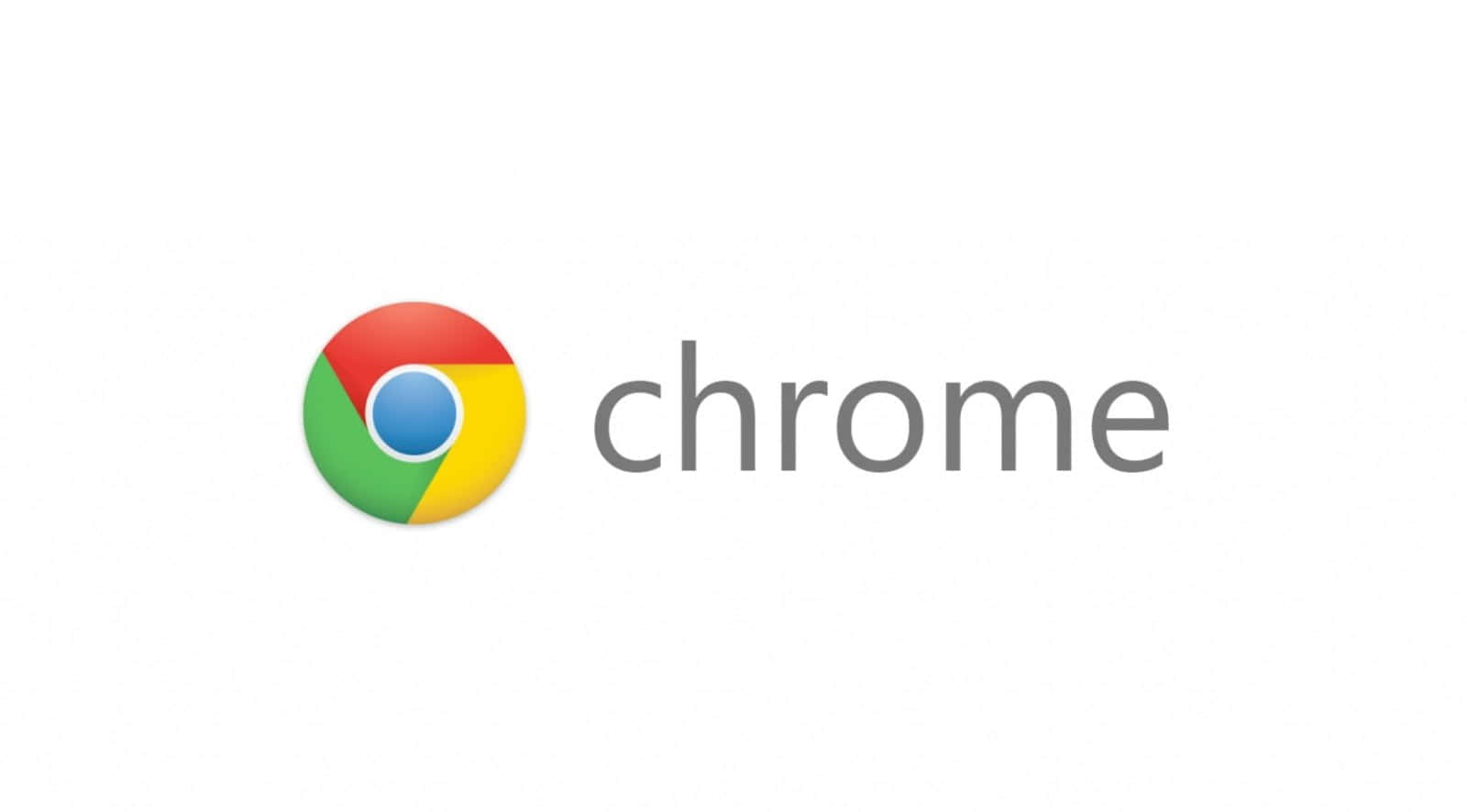 Google Chrome 桌布 壁紙 — Google Chrome 標誌，帶有色彩繽紛的分段圓圈和灰色文字，背景為純白色。