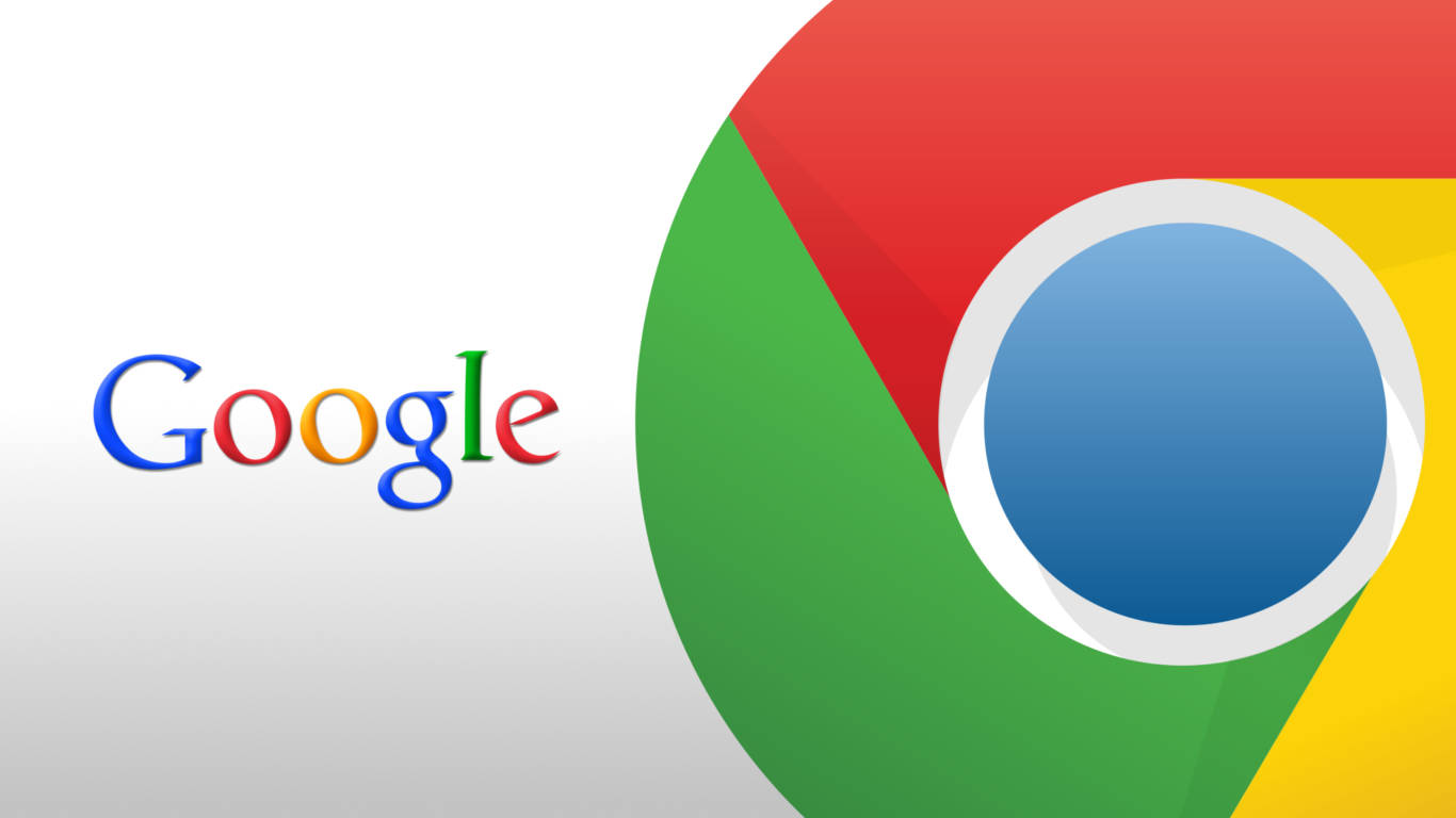 Google Chrome 桌布 壁紙 — Google Chrome 標誌，採用色彩繽紛的圓形設計，背景為純白色。