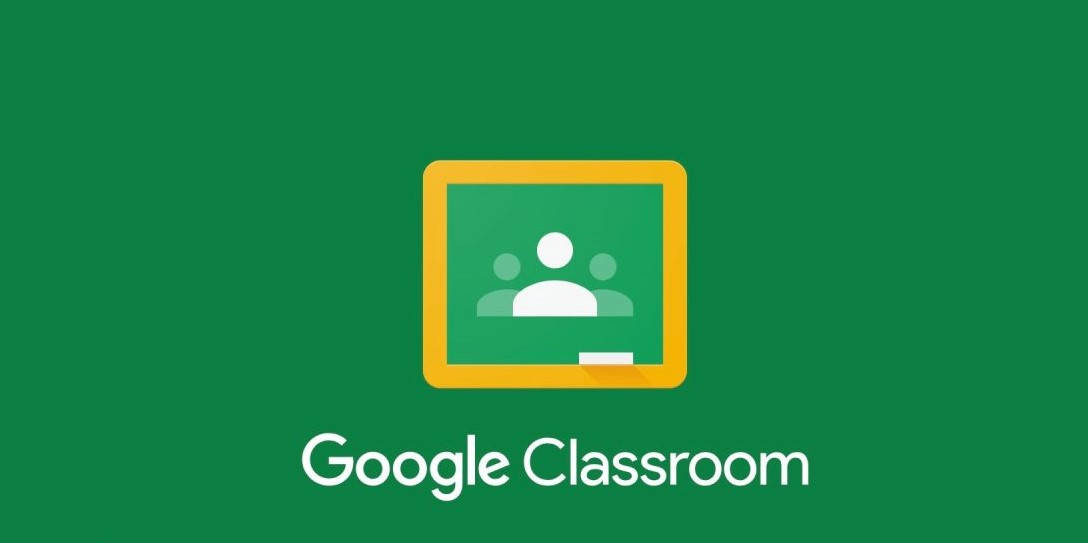  壁紙 — Google Classroom 標誌，帶有綠色黑板圖示和白色文字，背景為純綠色。