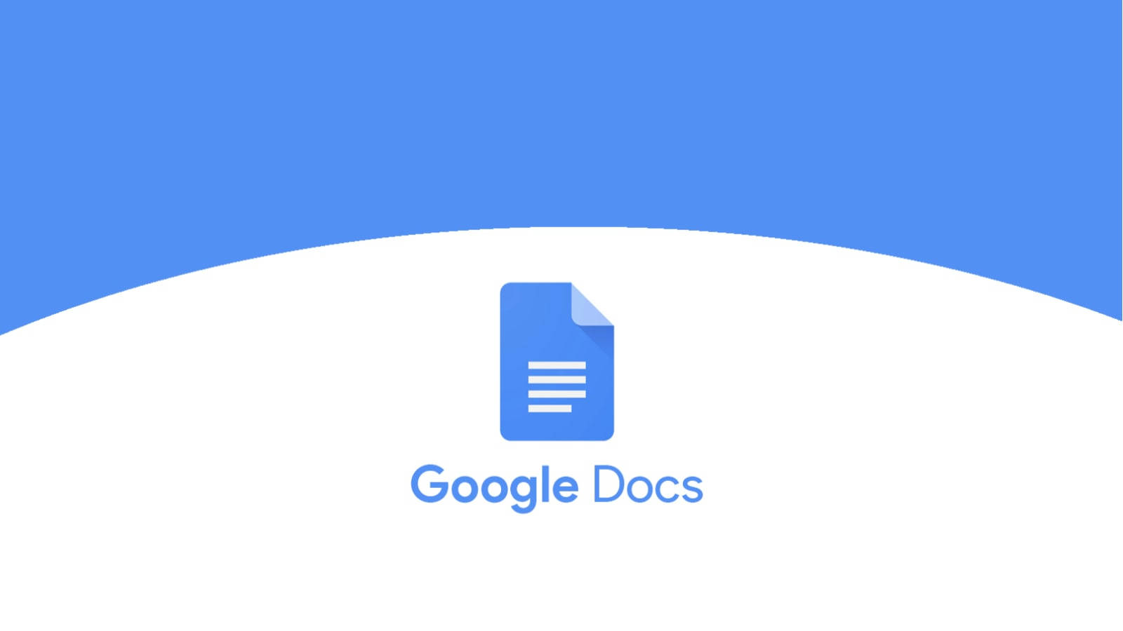 Google Docs 桌布 壁紙 — Google Docs 標誌居中於彎曲的藍白背景上。