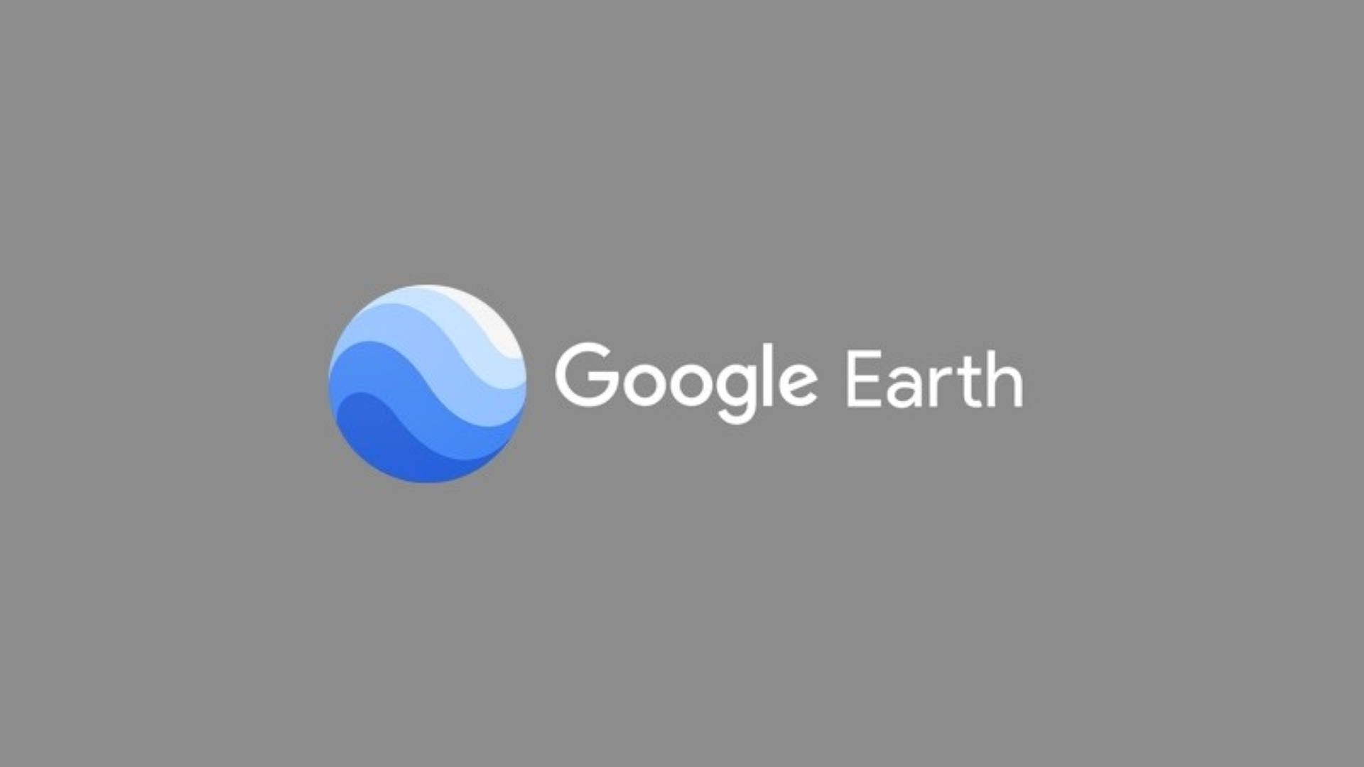 Google 地球 桌布 壁紙 — Google Earth 標誌，帶有藍色地球圖示，背景為純灰色。