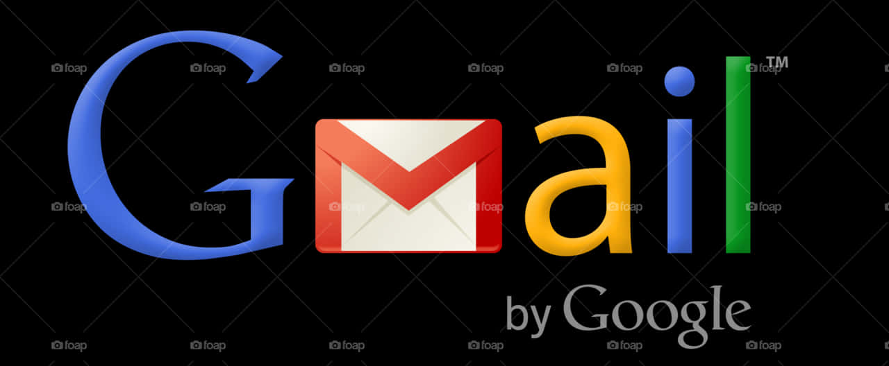 icon 桌布 壁紙 — Google Gmail 標誌，帶有彩色字母和信封圖標，背景為黑色。
