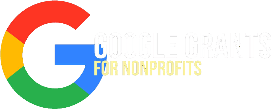 Google Grants 非營利組織標誌，帶有多色 G 和白色黃色文字在黑色背景上。 — Google 壁紙