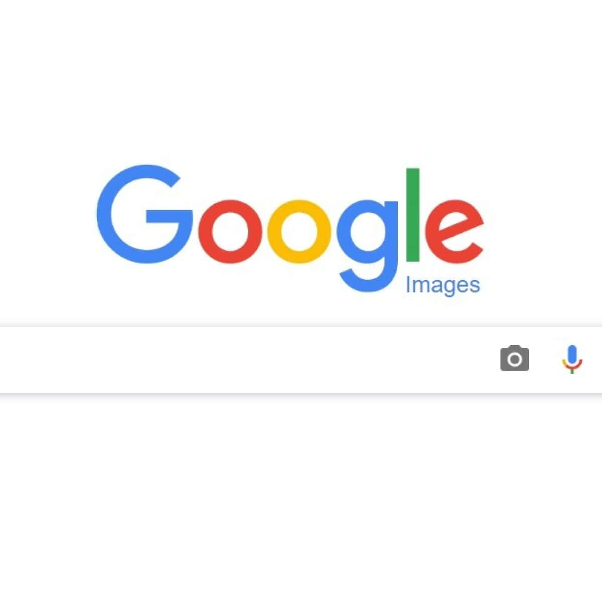 Google Images 標誌，帶有搜尋列及相機麥克風圖示，白色背景 — Google 壁紙