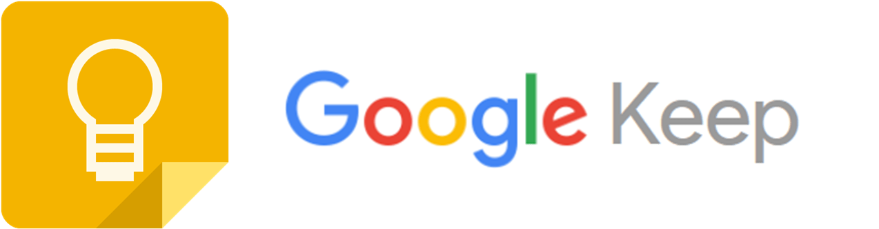 Google Logo 桌布 壁紙 — Google Keep 標誌，帶有黃色燈泡圖示和彩色文字，背景為白色。
