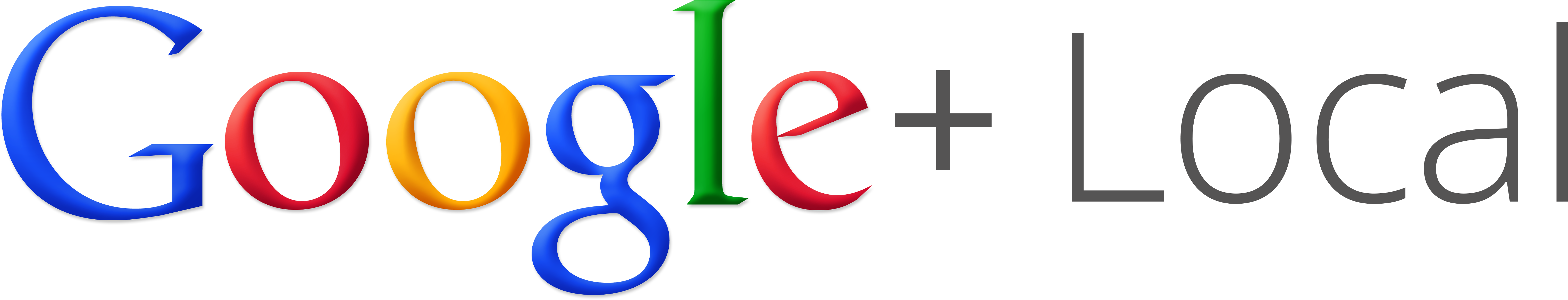 Google Plus 桌布 壁紙 — Google+ Local 標誌，黑色背景上帶有彩色多色文字。