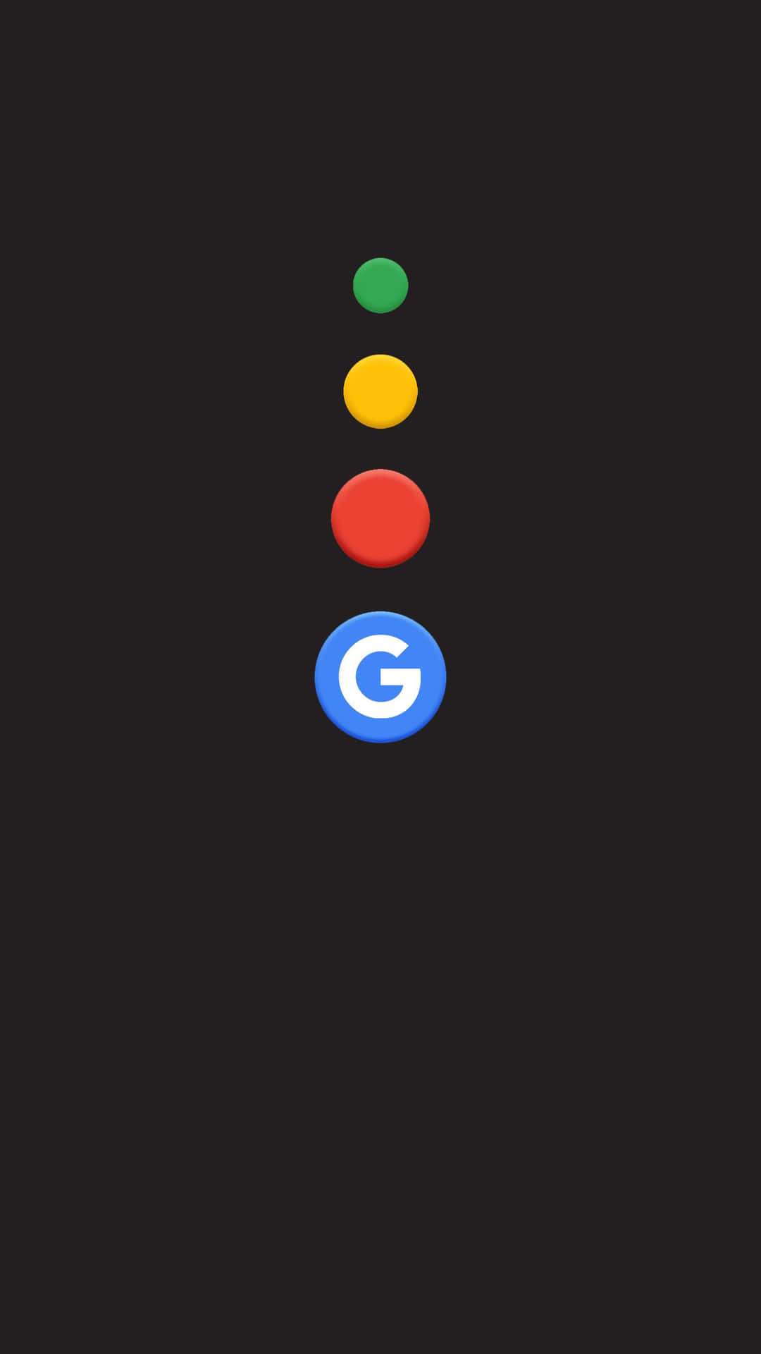 深色背景上帶有彩色圓點的 Google 標誌 — Amoled 壁紙
