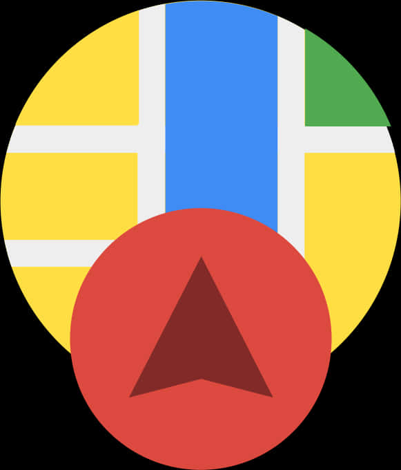 Google Maps 應用程式圖標，在彩色圓形背景上帶有紅色位置圖釘。 — Google 壁紙