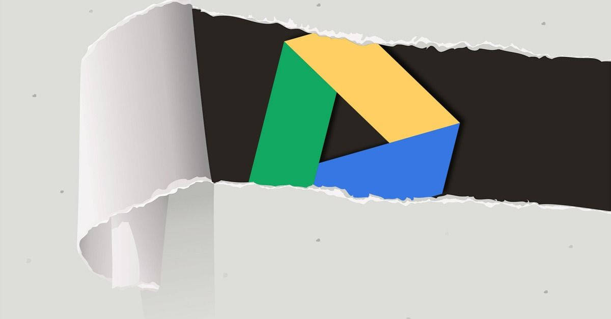 Software 桌布 壁紙 — Google Play 標誌從撕破的白紙中窺視，露出黑色背景。