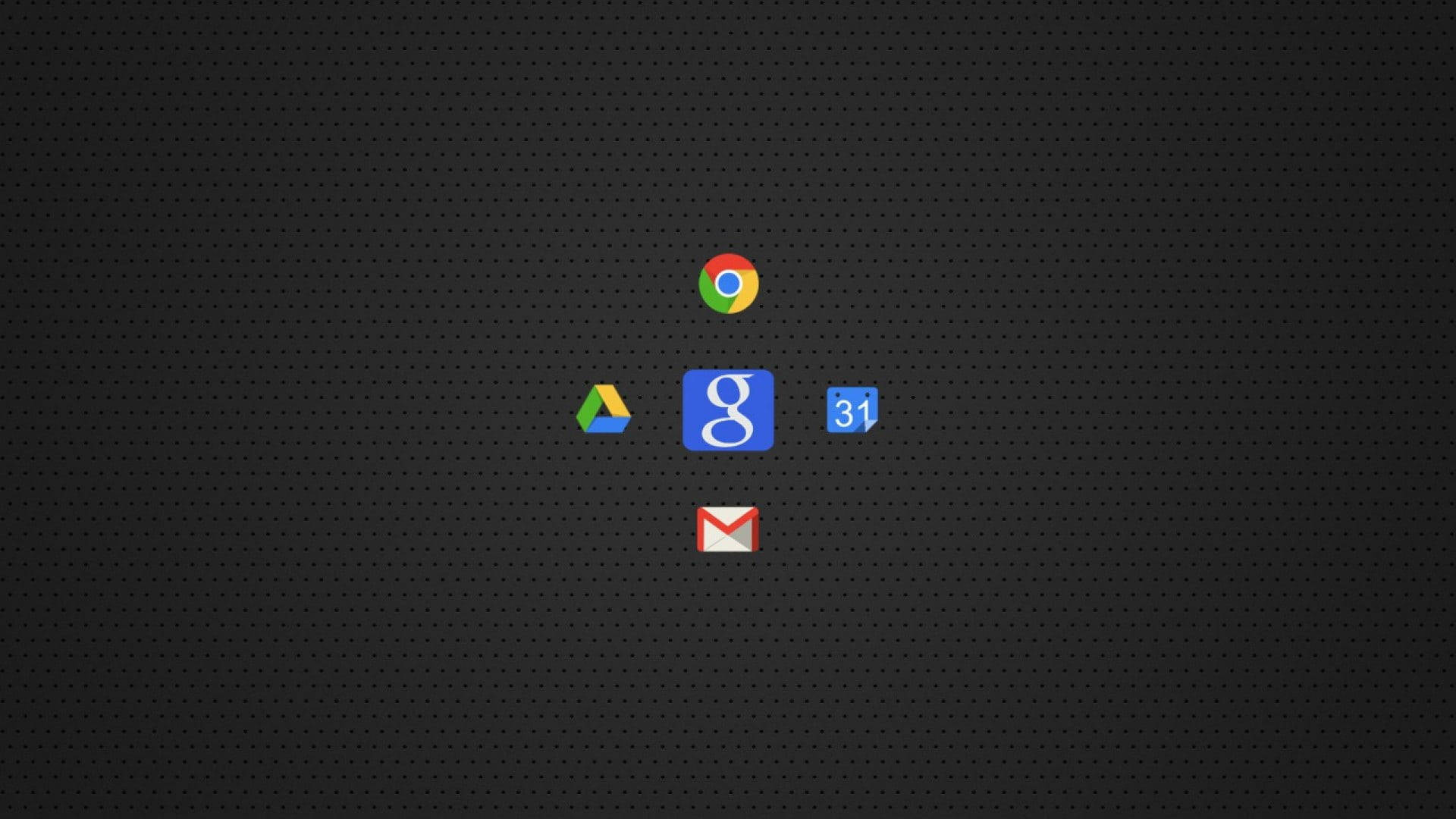 科技動圖 桌布 壁紙 — Google 應用程式圖示漂浮在帶有細微網格圖案的深色紋理背景上。