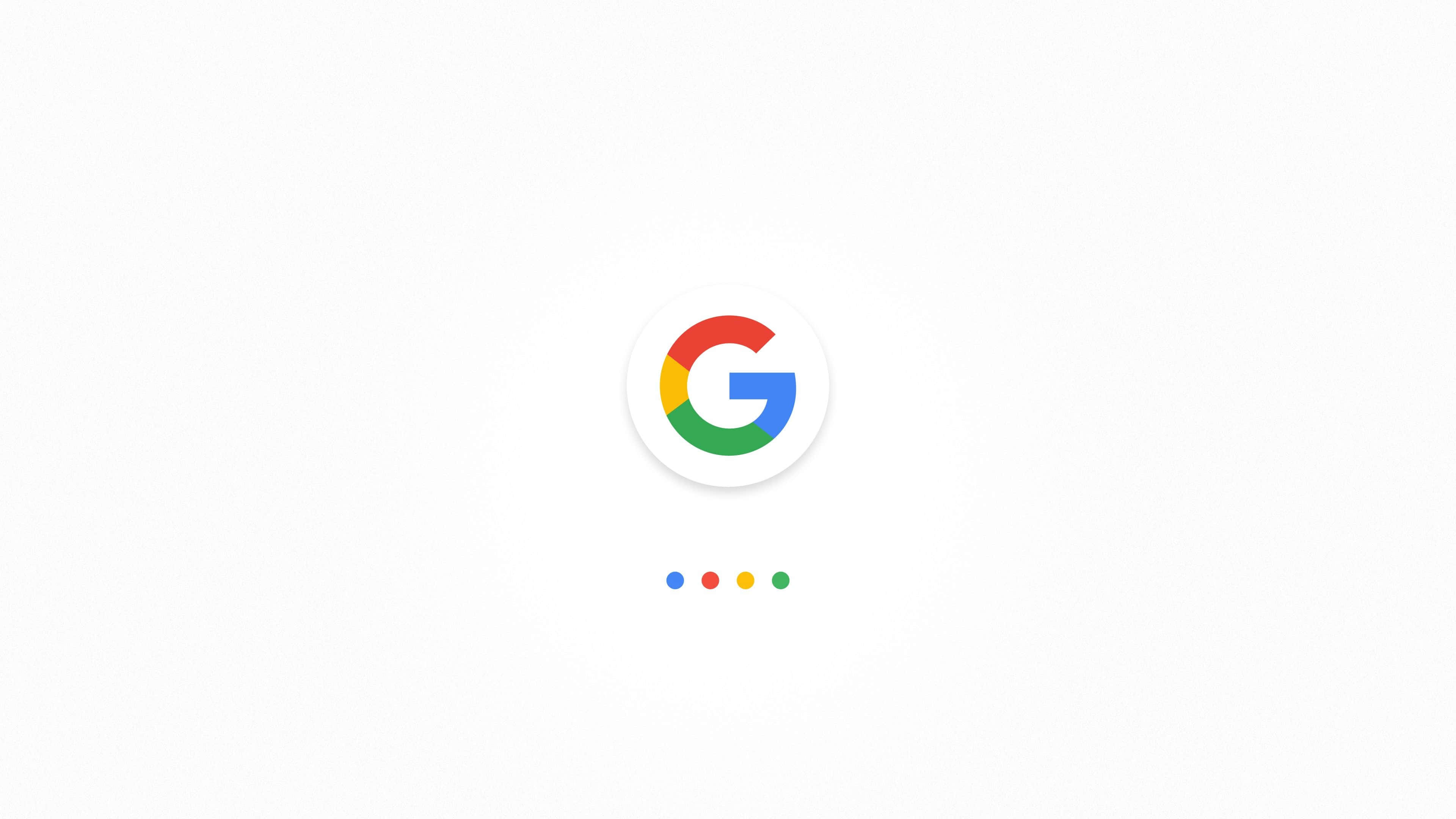 google 桌布 壁紙 — Google 標誌，彩色圓點居中於純白色背景上。