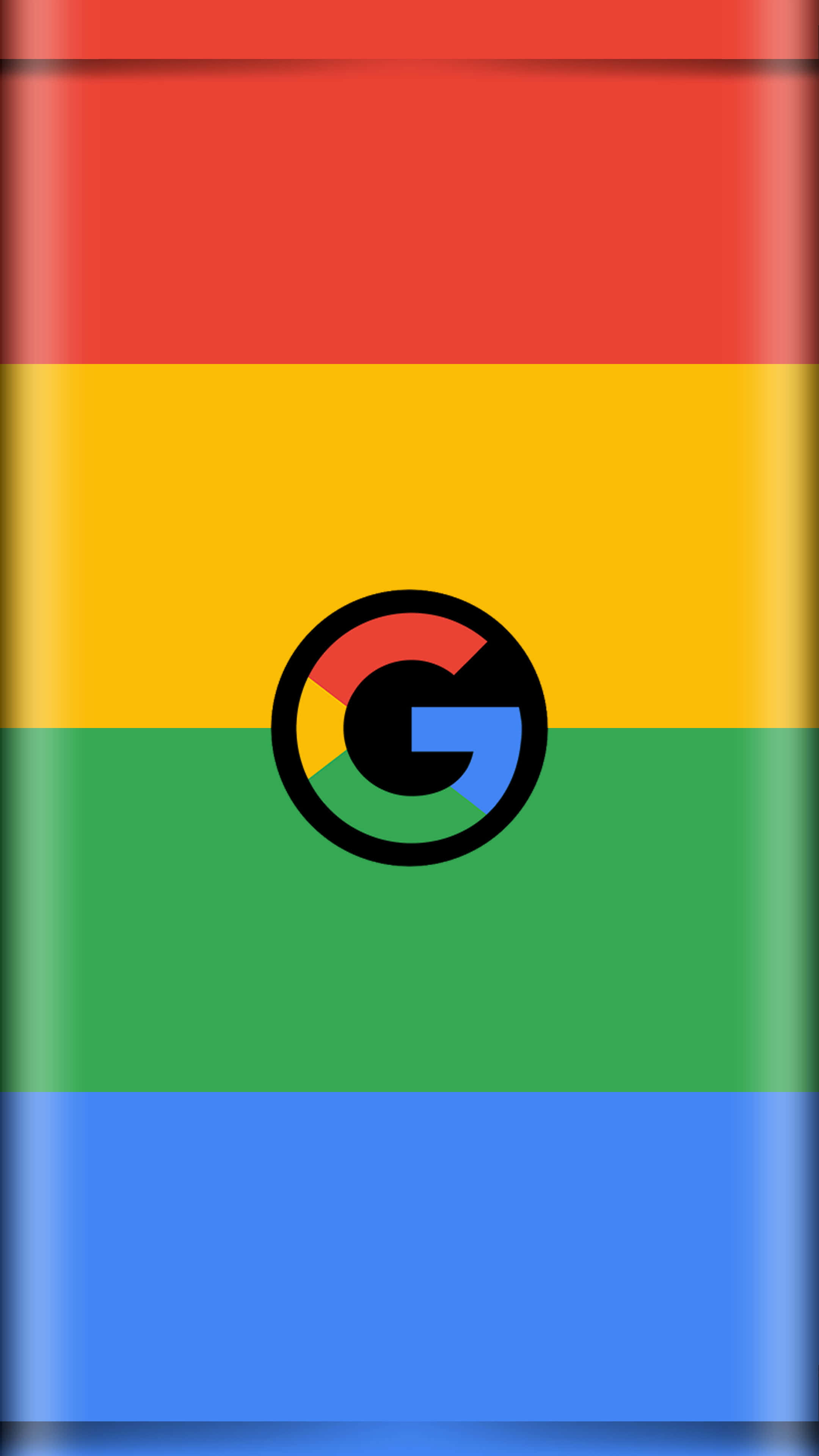 Google Chrome 桌布 壁紙 — Google 標誌居中於充滿活力的四條彩虹背景，帶有紅色、黃色、綠色和藍色的水平條紋。