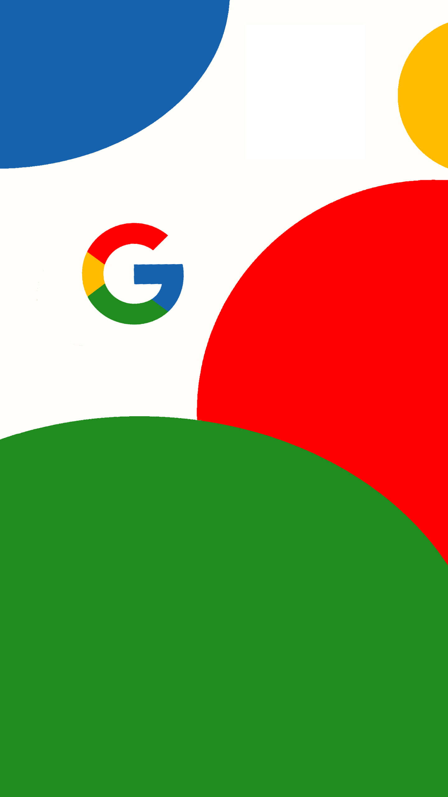 Google Chrome 桌布 壁紙 — Google 標誌居中於白色背景上的大型彩色抽象形狀之間。