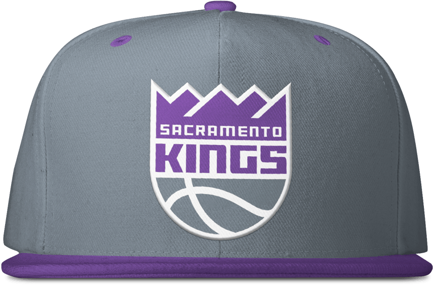 灰色和紫色的沙加緬度國王隊籃球帽，帶有球隊標誌。 — Jordan Logo 壁紙