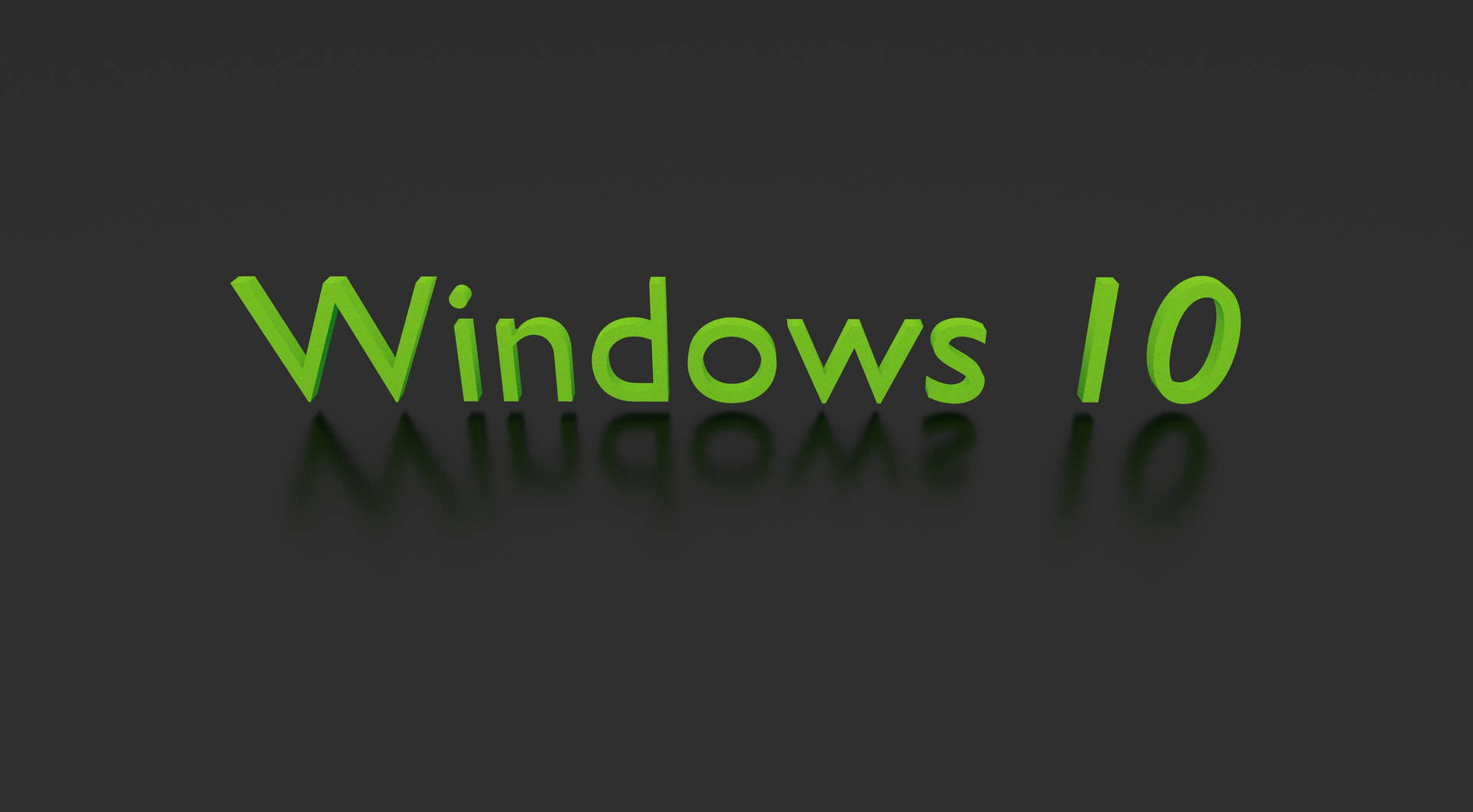 綠色Windows 10標誌在深色背景上帶有反射效果。 — Windows 11 壁紙