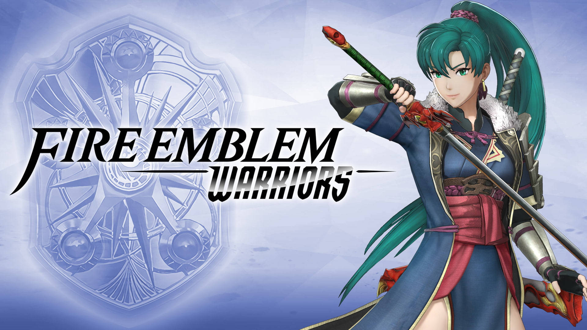 Fire Emblem Warriors 遊戲藝術中，綠髮動漫戰士手持劍。 — Fire Emblem Warriors 壁紙
