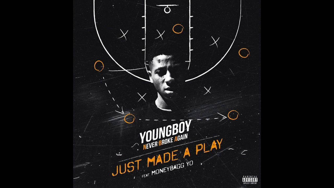 YoungBoy Never Broke Again 專輯封面，帶有籃球場比賽圖。 — NBA Youngboy 壁紙