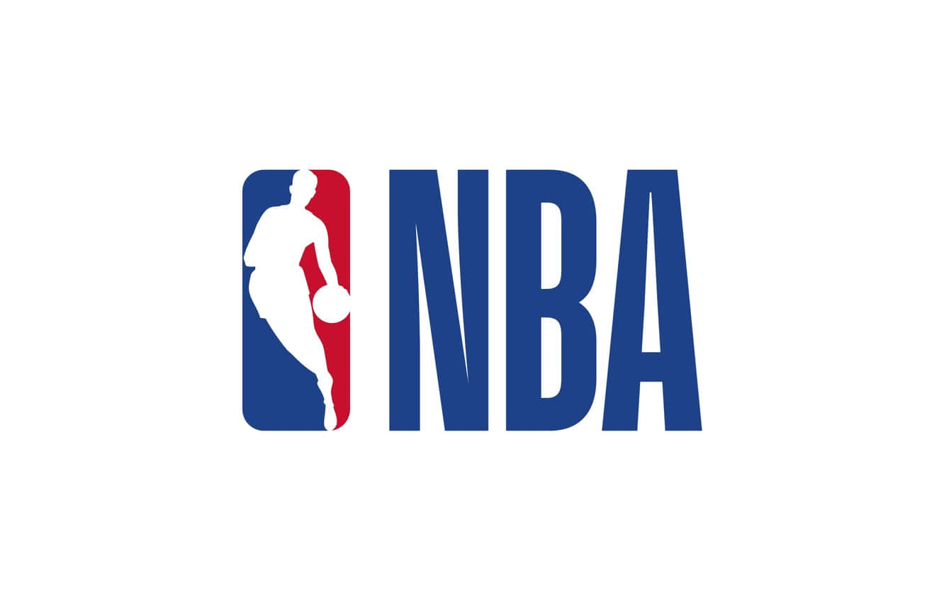 NBA標誌，帶有球員剪影和粗體藍色字母，白色背景 — Jordan Logo 壁紙