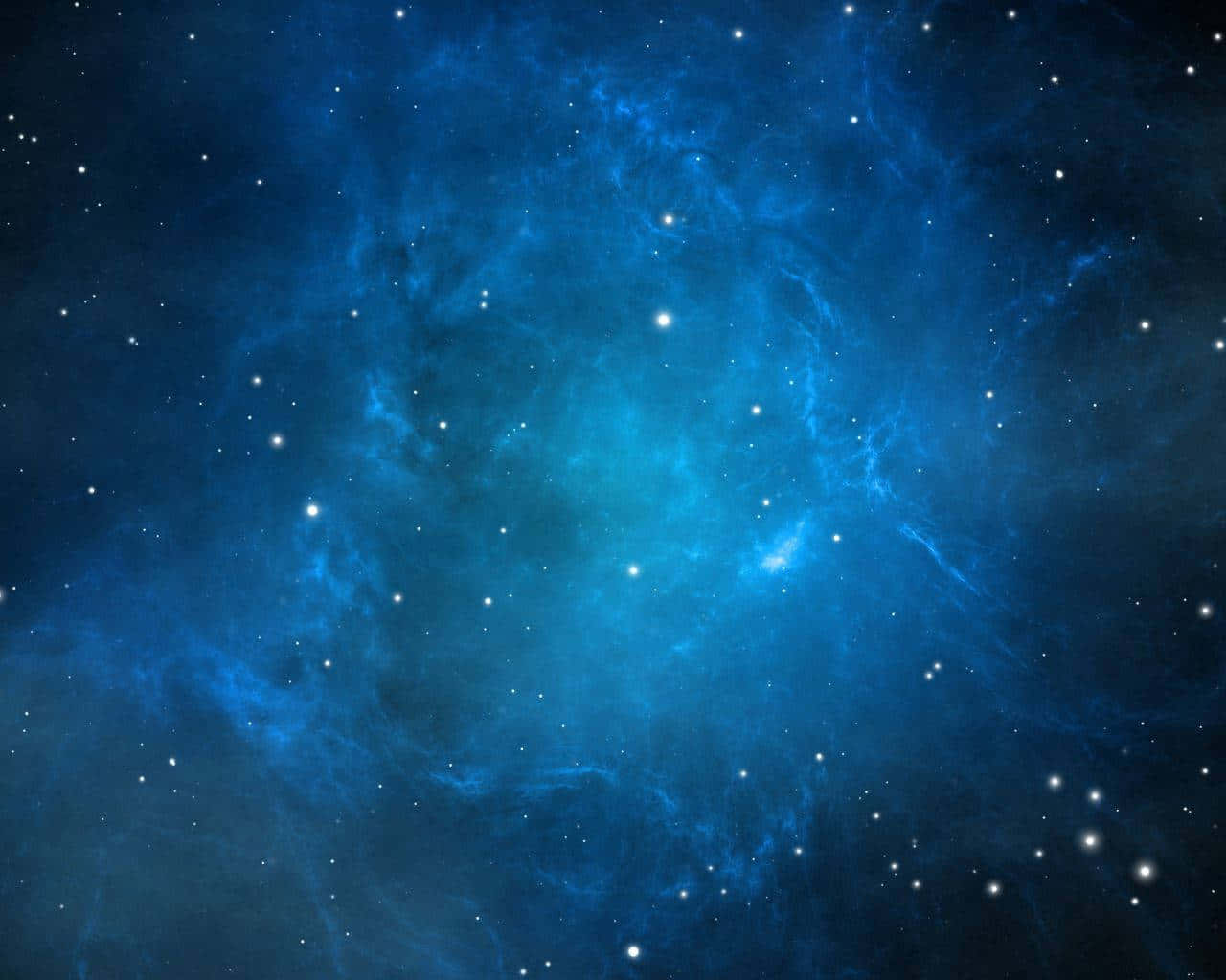  壁紙 — 廣闊的宇宙星雲，在深藍色調中發光，黑暗虛空中散佈著明亮的星星。