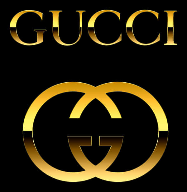 Gucci 金色標誌 黑色背景 壁紙