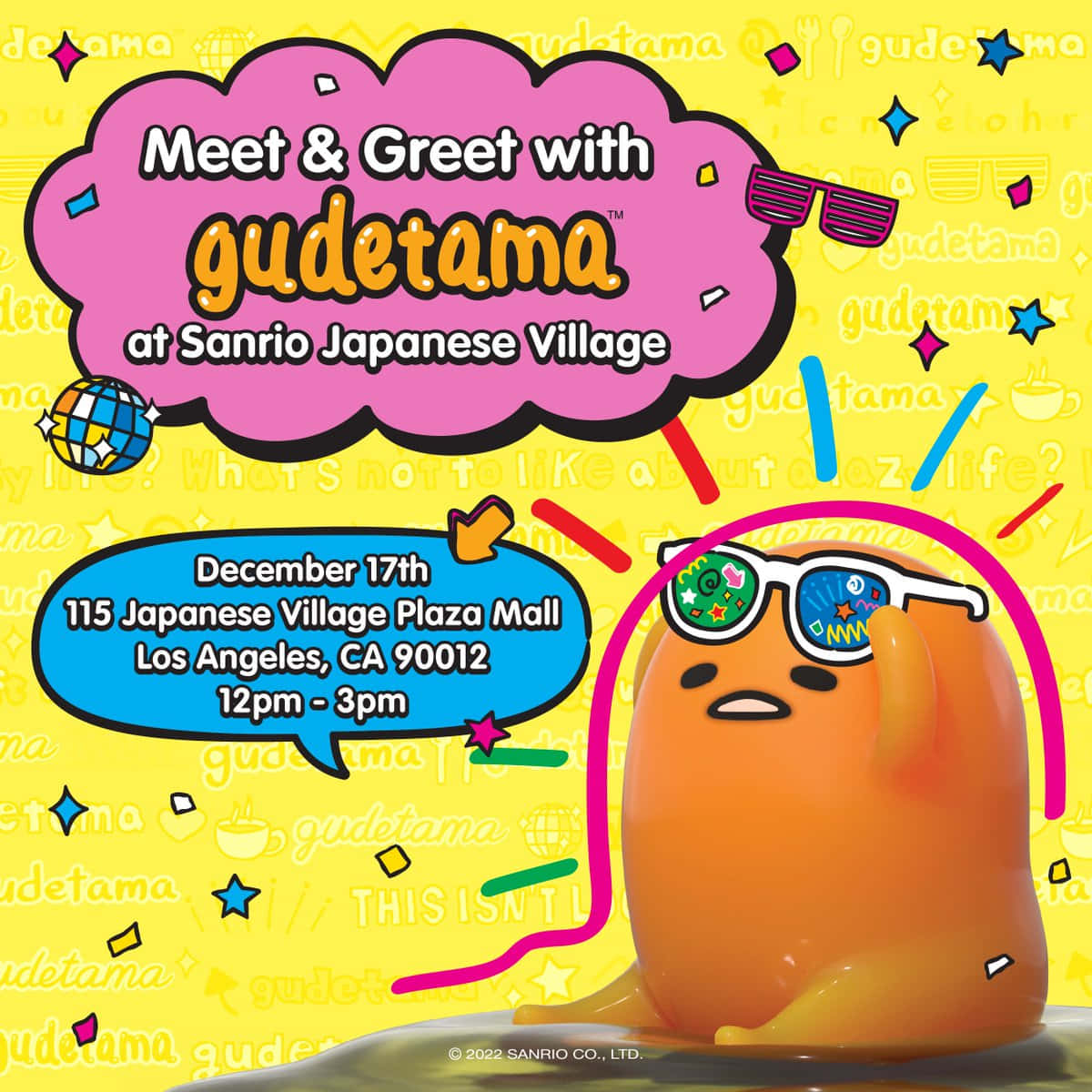 Gudetama 角色在見面會活動中戴著太陽眼鏡。 — 蛋黃哥 壁紙