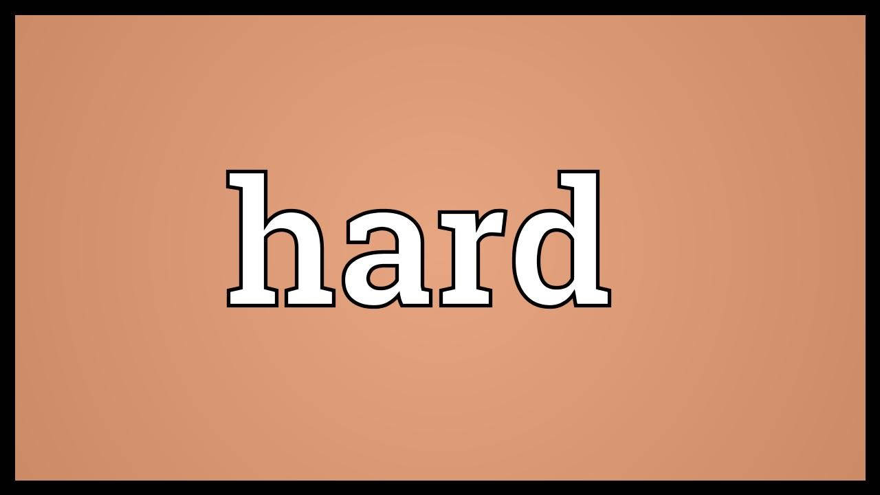 純色動圖 桌布 壁紙 — 「hard」這個字以粗體白色字母居中顯示在純桃色背景上，帶有細黑色邊框。