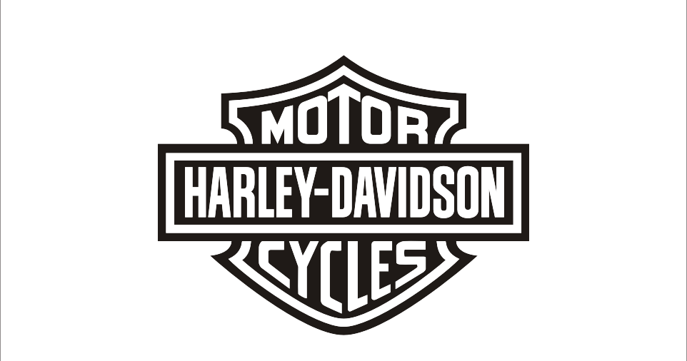 哈雷戴維森標誌 桌布 壁紙 — Harley-Davidson 標誌以粗體黑色字體顯示在純黑色背景上，帶有微妙的灰色輪廓。