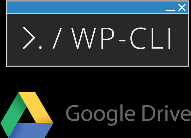 顯示WP-CLI命令，下方有Google Drive標誌的終端視窗。 — Google 壁紙