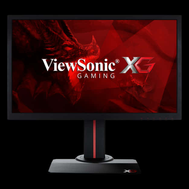 ViewSonic XG Gaming顯示器，螢幕上顯示紅色龍壁紙。 — 4K 壁紙