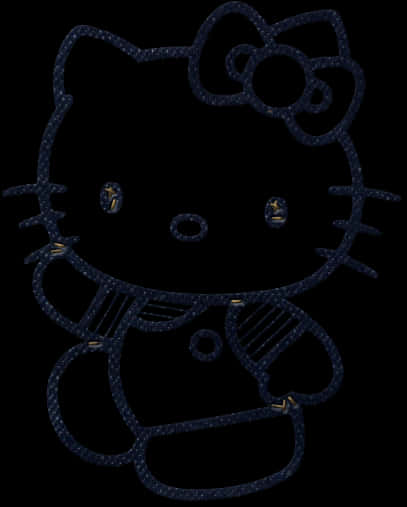 Hello Kitty 牛仔布紋理 壁紙