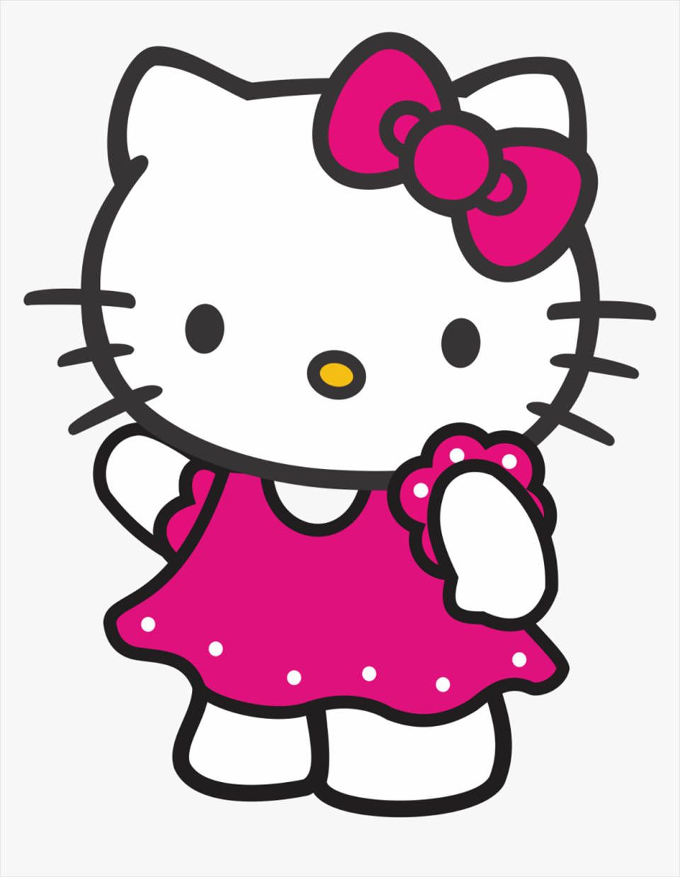 Hello Kitty 卡通角色穿著粉紅色洋裝和蝴蝶結 — Hello Kitty 壁紙