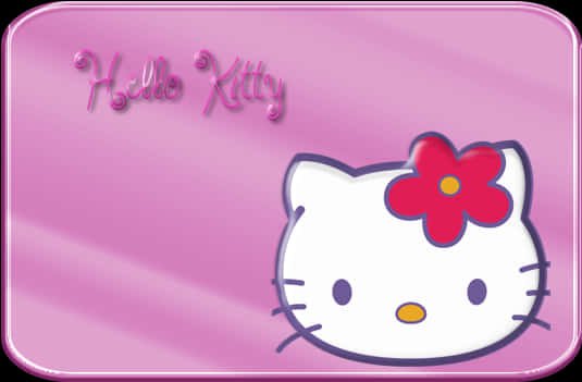 Hello Kitty 在粉紅色背景上有一朵紅花。 — Hello Kitty 壁紙